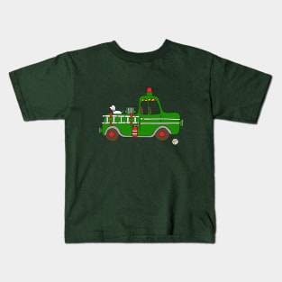 Green Fire Truck Kids T-Shirt